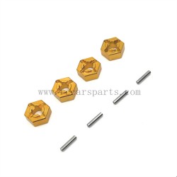 MJX 16208 hyper Go 1/16 Parts Upgrade Metal Wheel Hex-Yellow