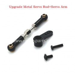 MJX 16208 Hyper Go RC Car Parts Upgrade Metal Servo Rod+Servo Arm Black