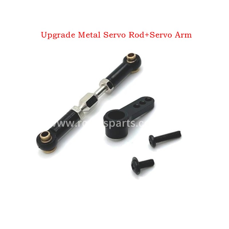 MJX 16208 Hyper Go RC Car Parts Upgrade Metal Servo Rod+Servo Arm Black