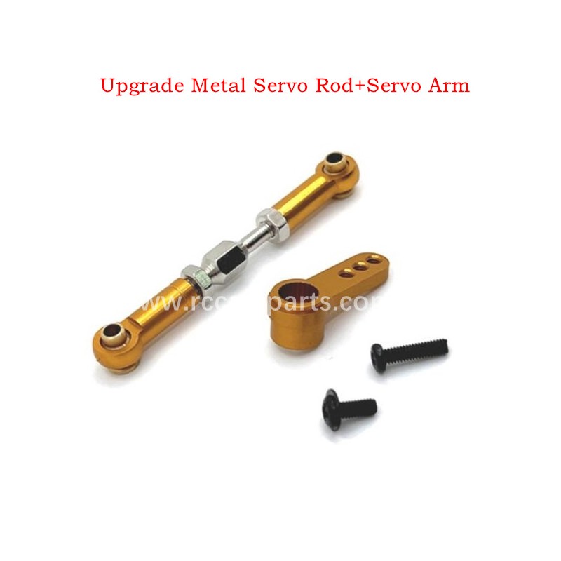 MJX 16208 HYPER GO 1/16 Brushless Parts Upgrade Metal Servo Rod+Servo Arm-Gold