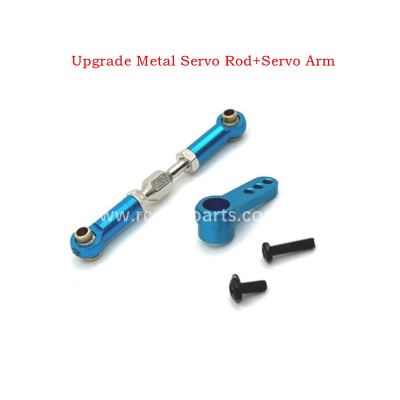 Upgrade Parts For MJX 16208 Upgrade Metal Servo Rod+Servo Arm-Blue 1/16 RC Car Parts