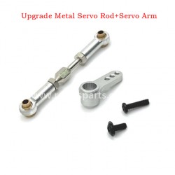 RC Car Upgrade Metal Servo Rod+Servo Arm-Silver For MJX 16208 Hyper Go 1/16 Spare Parts