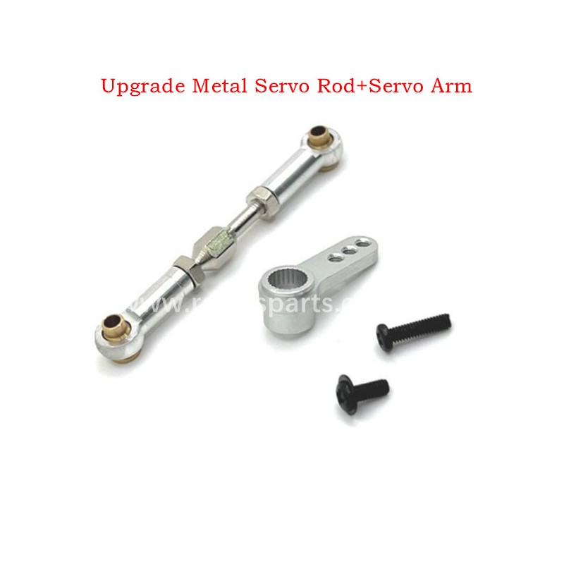 RC Car Upgrade Metal Servo Rod+Servo Arm-Silver For MJX 16208 Hyper Go 1/16 Spare Parts