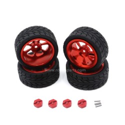 RC Car MJX 16208 hyper Go 1/16 Parts Upgrade Metal Tire-Red