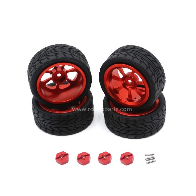 RC Car MJX 16208 hyper Go 1/16 Parts Upgrade Metal Tire-Red