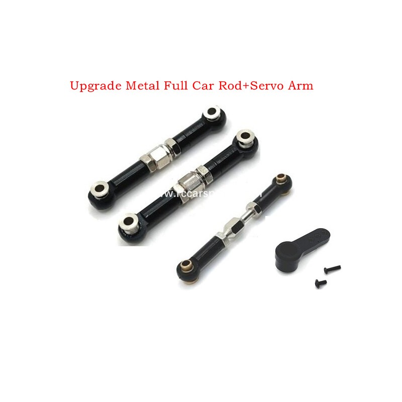 MJX 16208 Hyper Go RC Car Parts Upgrade Metal Full Car Rod+Servo Arm Black