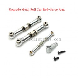 RC Car Upgrade Metal Full Car Rod+Servo Arm-Silver For MJX 16208 Hyper Go 1/16 Spare Parts