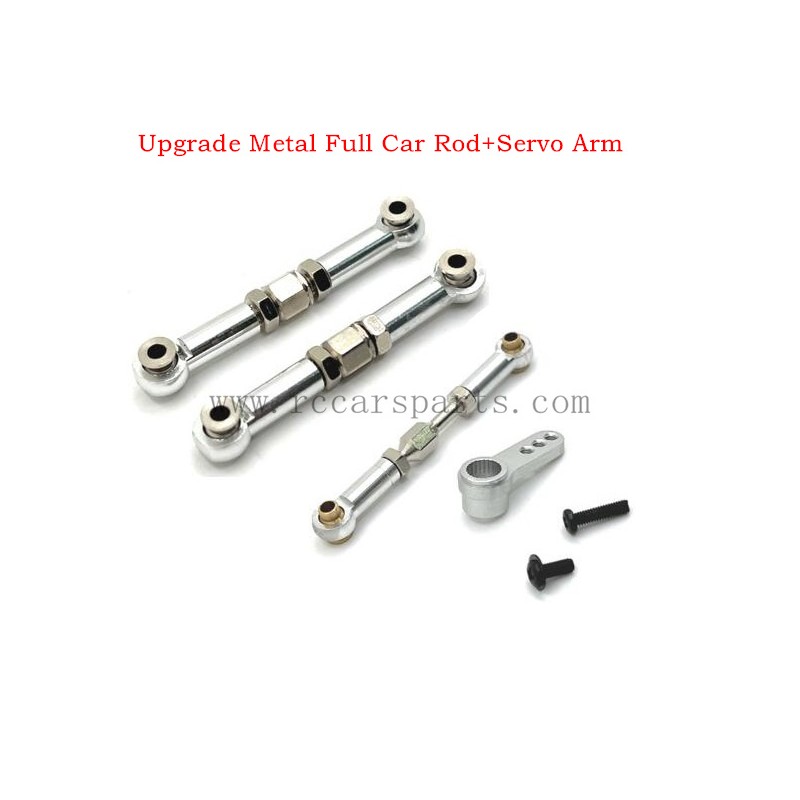 RC Car Upgrade Metal Full Car Rod+Servo Arm-Silver For MJX 16208 Hyper Go 1/16 Spare Parts