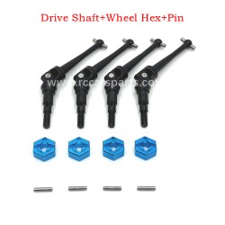 Upgrade Parts For MJX 16208 Drive Shaft+Wheel Hex+Pin-Blue 1/16 RC Car Parts