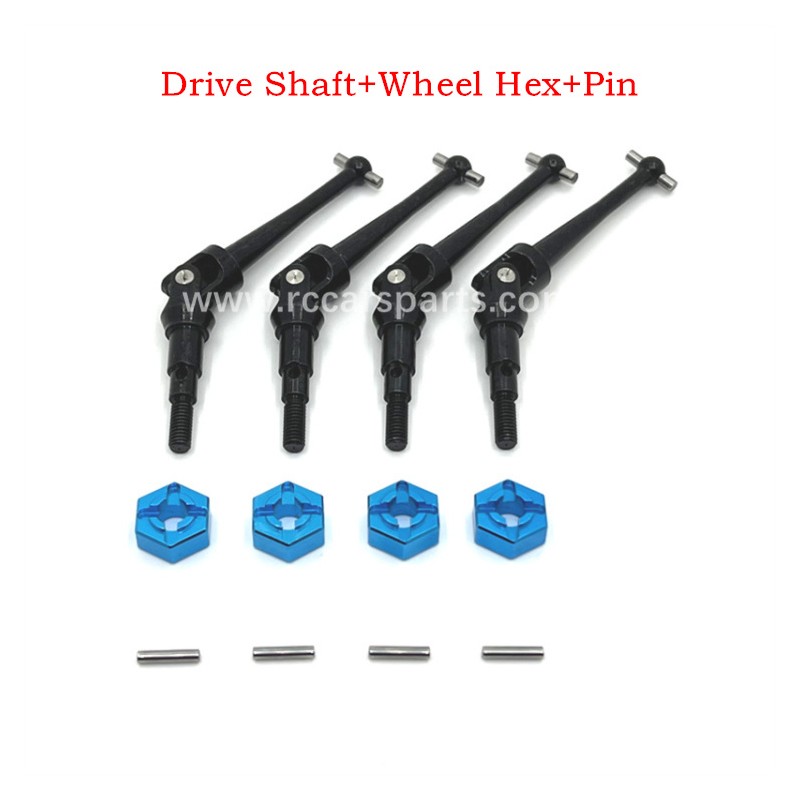 Upgrade Parts For MJX 16208 Drive Shaft+Wheel Hex+Pin-Blue 1/16 RC Car Parts