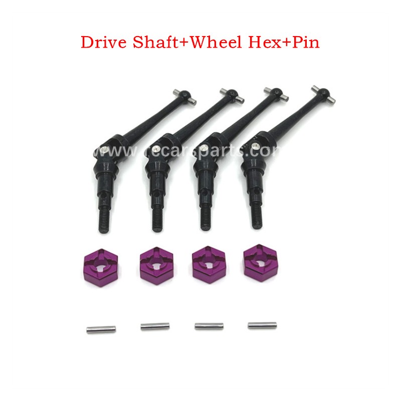 MJX 16208 1/16 RC Car Parts Drive Shaft+Wheel Hex+Pin-Purple