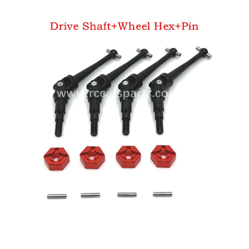 Hyper Go 16208 Drive Shaft+Wheel Hex+Pin-Red