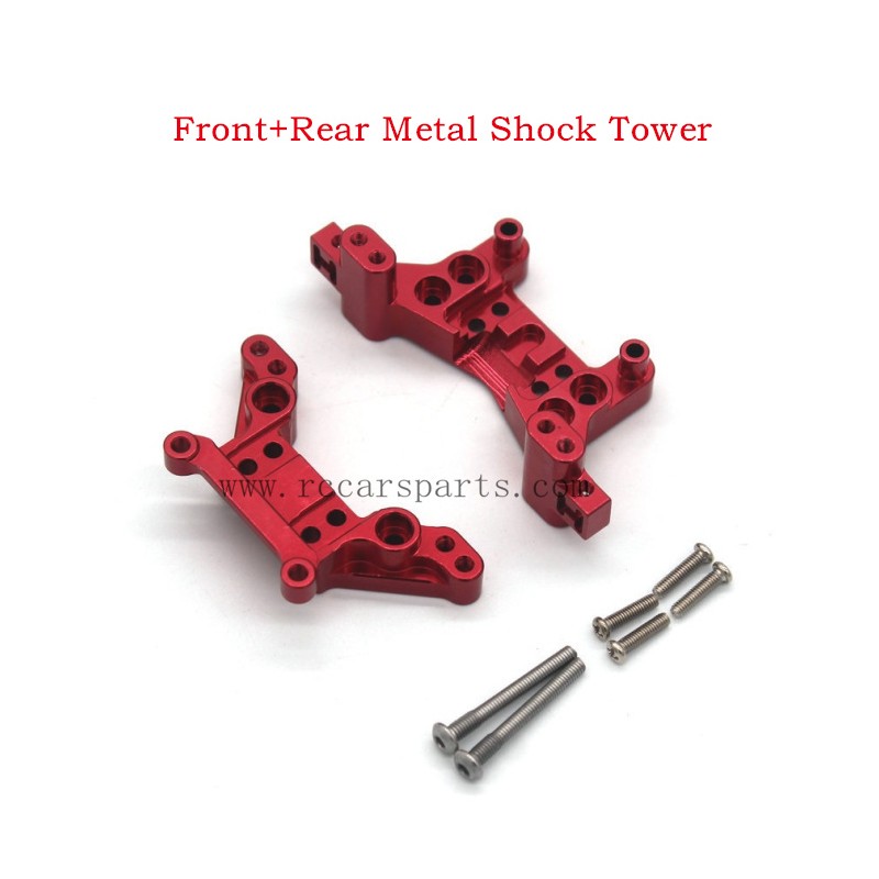 MJX 16208 hyper Go upgrade parts Front+Rear Metal Shock Tower-Red