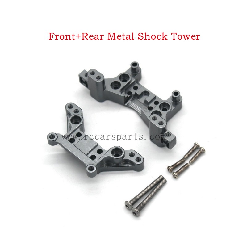 Hyper Go 16210 Upgrade Parts Front+Rear Metal Shock Tower-Grey