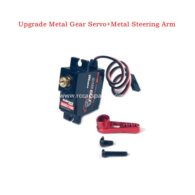 RC Car MJX 16208 hyper Go 1/16 Parts Upgrade Metal Gear Servo+Metal Steering Arm-Red