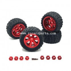 1/16 Parts RC Car SCY 16102 Upgrade Metal Wheels Red