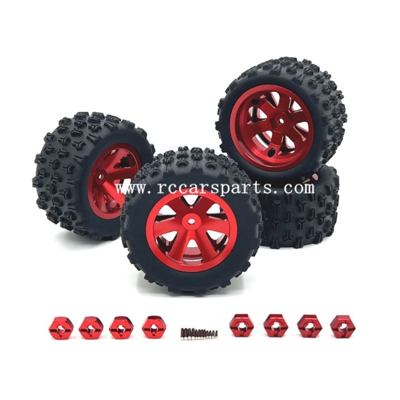 1/16 Parts RC Car SCY 16102 Upgrade Metal Tire Red