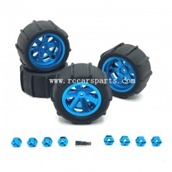 Upgrade Metal Beach Tires Blue For SCY 16101 RC Car