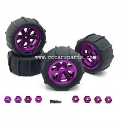 Upgrade Metal Beach Tires Purple For SCY-16101 Parts