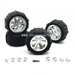 1/16 Parts RC Car SCY 16101 Upgrade Metal Beach Tires Silver