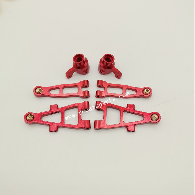 Upgrade Alloy Front Steering Cup+Swing Arm-Red For RC Car ENOZE 9500E