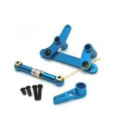 Upgrade Metal Steering Kit+Servo Rod+Servo Arm-Blue For SCY-16104 PRO Parts