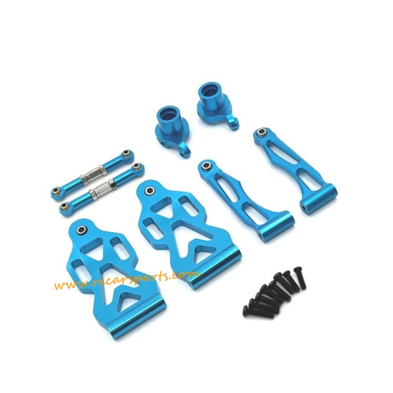 SCY-16104 PRO RC Car Parts Upgrade Metal Front Steering Cup+Steering Rod+Front Swimg Arm Kit Blue