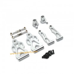 Upgrade Metal Front Steering Cup+Steering Rod+Front Swimg Arm Kit Silver For SCY RC Car 16104 PRO