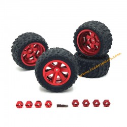 Upgrade Metal Wheels Red For SCY 16104 PRO RC Car