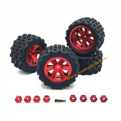 RC Car SCY 16104 Upgrade Metal Tire Red