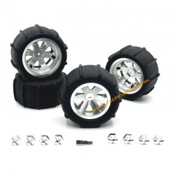 1/16 RC Car SCY 16104 PRO Parts Upgrade Metal Beach Tires Silver