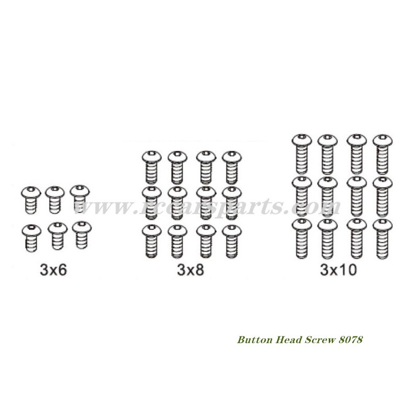 ZD Racing DBX 07 1/7 4wd Button Head Screws 8078