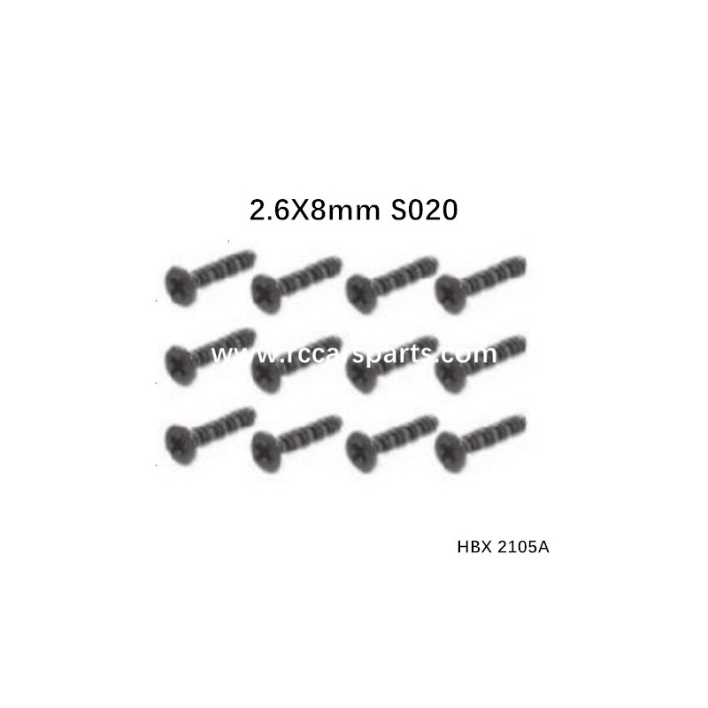 HBX 2105A RC Truck Parts Screws KBHO2.6X8mm S020