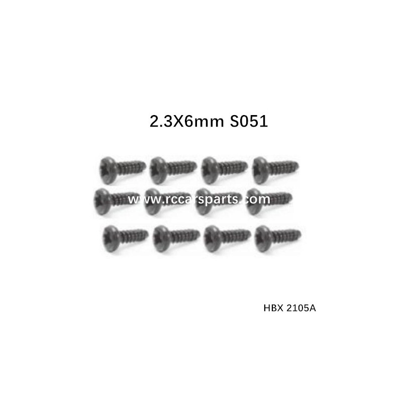 HBX 2105A Spare Parts Screws PBHO2.3X6mm S051