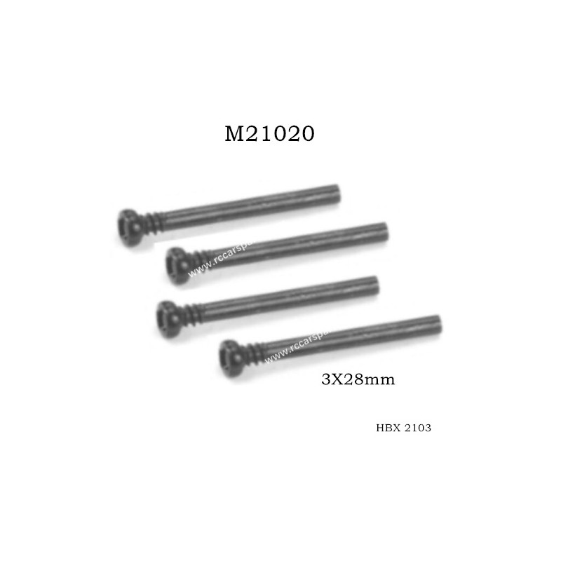 Haiboxing 2103 Parts Front Upper Suspension Hinge Bolts 3X28mm(4P) M21020