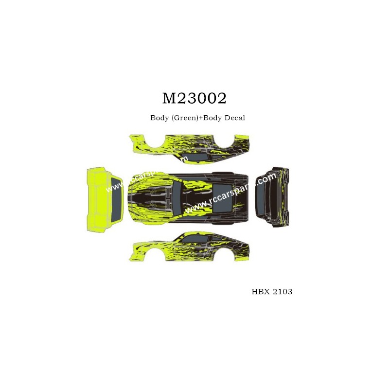 Haiboxing HBX 2103 Parts Body (Green)+Body Decal M23002