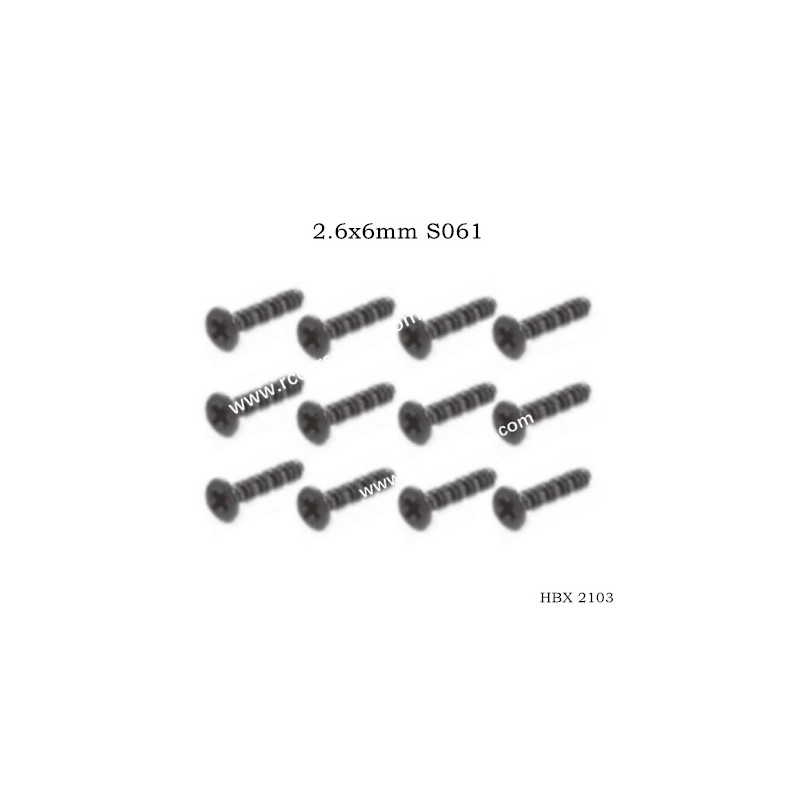 HBX 2103 Screws Parts 2.6x6mm S061