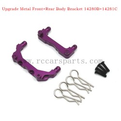 MJX 14210 Hyper Go 1/14 Upgrade Metal Front+Rear Body Bracket 14280B+14281C Purple