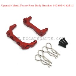 RC Car MJX 14210 Upgrade Metal Upgrade Metal Front+Rear Body Bracket 14280B+14281C Red