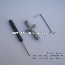 ENOZE 9300E Parts Socket Wrench+3MM Crosstip Screwdrivers+2MM Inside Hexagon Wrench