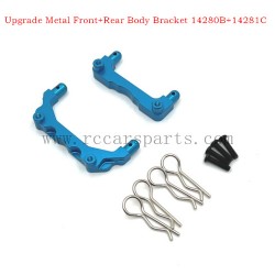 1/14 Parts MJX 14209 Hyper Go Upgrade Metal Front+Rear Body Bracket 14280B+14281C-blue