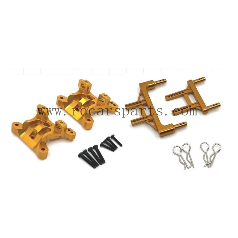 Parts Upgraded Metal Shock Tower+Body Post For SCY 16106 RC Car Spare-Gold