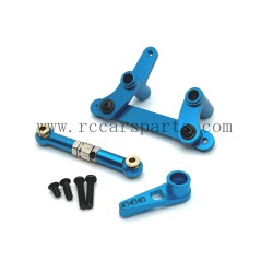 Upgrade Metal Steering Kit+Servo Rod+Servo Arm-Blue For SCY-16101/16101 PRO Parts