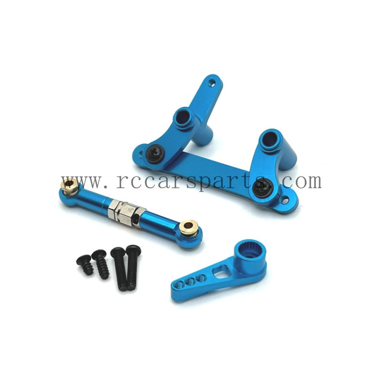 Upgrade Metal Steering Kit+Servo Rod+Servo Arm-Blue For SCY-16101/16101 PRO Parts