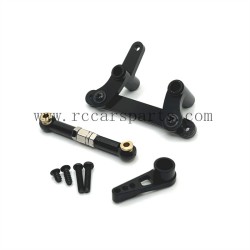 1/16 Parts RC Car SCY 16101 PRO Upgrade Metal Steering Kit+Servo Rod+Servo Arm-Black