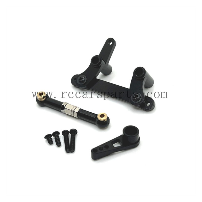 1/16 Parts RC Car SCY 16101 PRO Upgrade Metal Steering Kit+Servo Rod+Servo Arm-Black