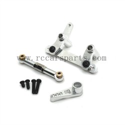 SCY 16101/16101 PRO Upgrade Metal Steering Kit+Servo Rod+Servo Arm Parts-Silver