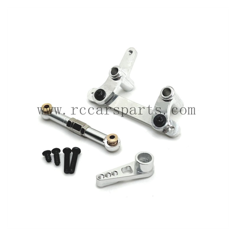 SCY 16101/16101 PRO Upgrade Metal Steering Kit+Servo Rod+Servo Arm Parts-Silver