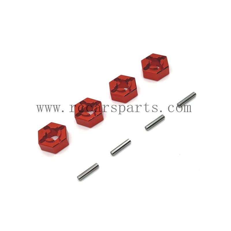 Upgrade Metal Wheel Hex. Red For SCY 16101/16101 PRO RC Car