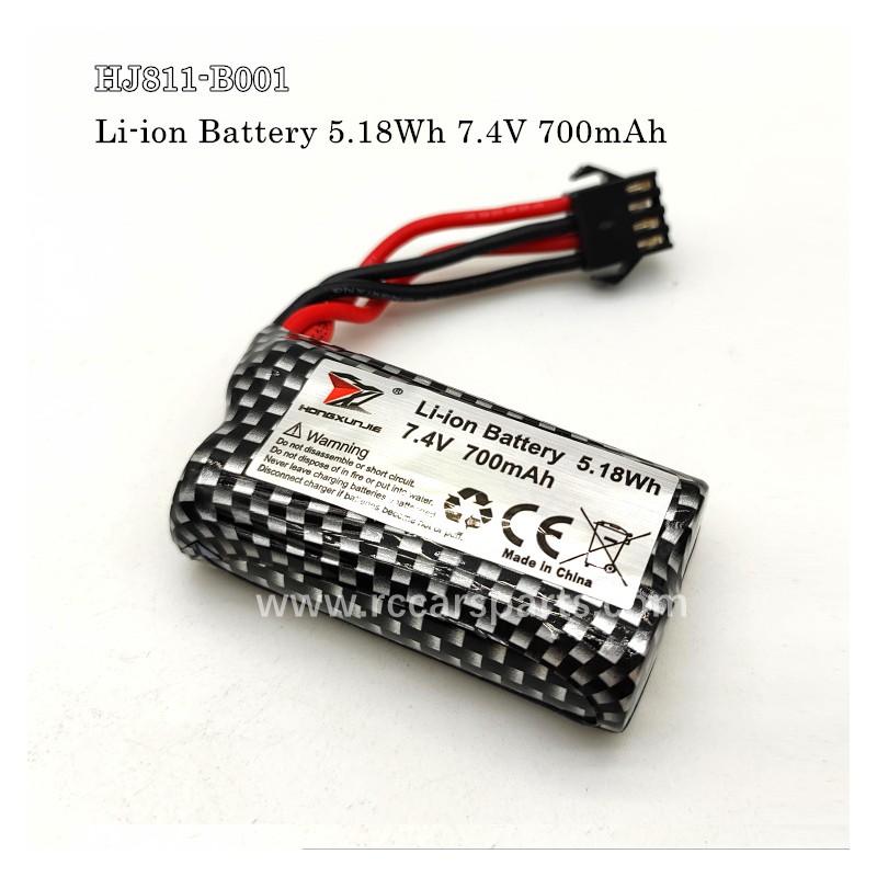 HJ811 RC Boat Spare Li-ion Battery 5.18Wh 7.4V 700mAh HJ811-B001 Parts Accessories